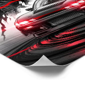 Anime Racing Oni – Sumi-e Ink Street Racer Poster (Hoek)