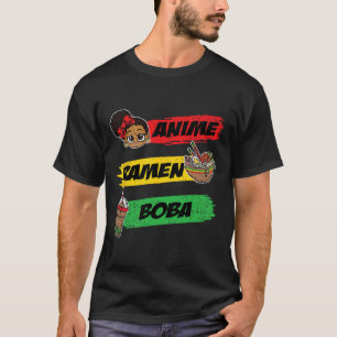 Anime Ramen Bo Black History Month Mannen Meisje V T-shirt