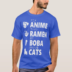 Anime Ramen Boba katten Japans eten Lover Manga Ot T-shirt