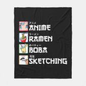 Anime Ramen Boba Sketching Japanese Manga Milk Tea Fleece Deken (Voorkant)