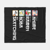 Anime Ramen Boba Sketching Japanese Manga Milk Tea Fleece Deken (Voorkant (Horizontaal))