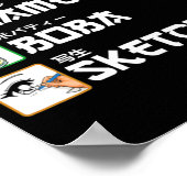 Anime Ramen Boba Sketching Japanese Manga Milk Tea Poster (Hoek)