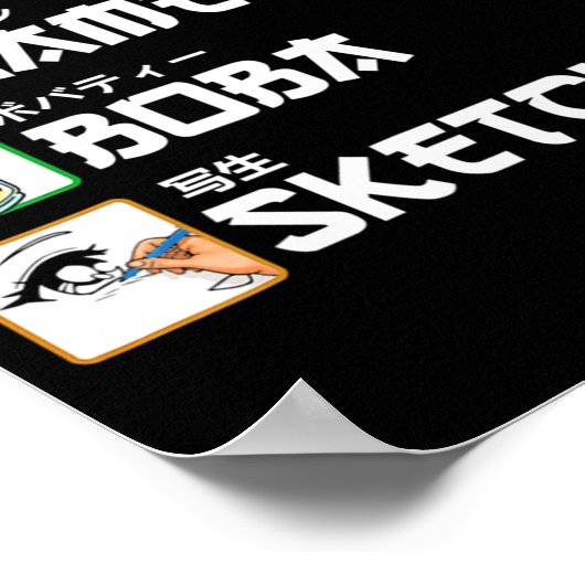 Anime Ramen Boba Sketching Japanese Manga Milk Tea Poster (Hoek)