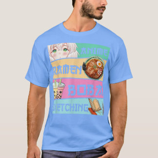 Anime Ramen Boba Sketching Kawaii Anime Japanese G T-shirt