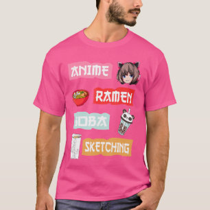 Anime Ramen Boba Sketching - Kawaii Anime Lover Gi T-shirt