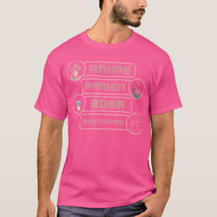Anime Ramen Boba Tekenen T-shirt