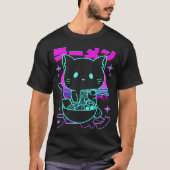Anime Ramen Cat Japans noedels esthetisch Kawaii T-shirt (Voorkant)