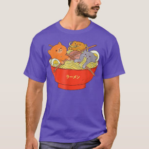 Anime Ramen Cat Retro Japanse noedels esthetisch K T-shirt