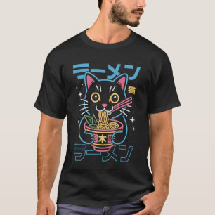 Anime Ramen Kat Japanse Retro Noedels Aesthetic K T-shirt
