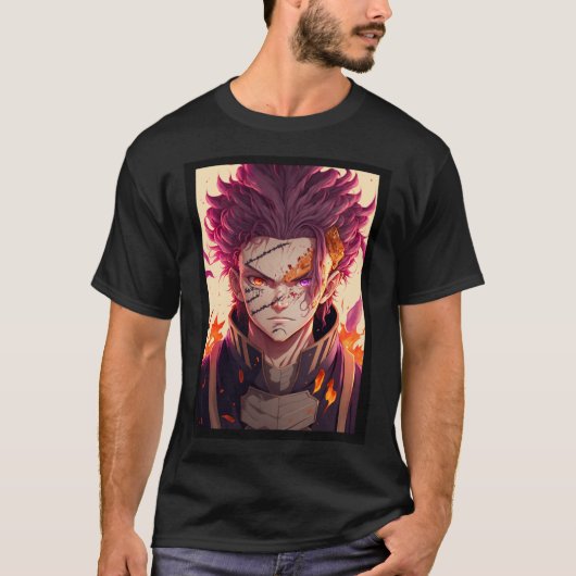 Anime Red Hair Warrior God T-shirt (Voorkant)