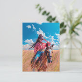 Anime Reis te paard door de Natuur Briefkaart (Staand voorkant)