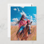 Anime Reis te paard door de Natuur Briefkaart (Voorkant / Achterkant)