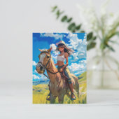 Anime Reis te paard door de Natuur Briefkaart (Staand voorkant)