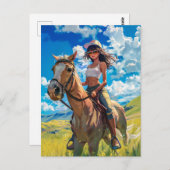 Anime Reis te paard door de Natuur Briefkaart (Voorkant / Achterkant)