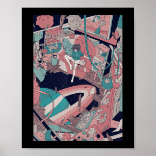 Anime Retro 90s Lofi Girl esthetische Japanse otak Poster