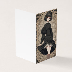 Anime Retro Style LBD Blank Klein Zwart Jurk Kaart