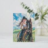 Anime Rider in het majestueuze berglandschap Briefkaart (Staand voorkant)