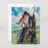 Anime Rider in het majestueuze berglandschap Briefkaart (Voorkant / Achterkant)