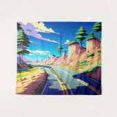  Anime Road Scenery Wandkleed (Voorkant (horizontaal))