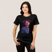 Anime Rocksinger Levendig Pop Art Tri-Blend Shirt (Voorkant volledig)