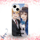 Anime Romantisch paar - Studenten Selfie Personali Case-Mate iPhone Case