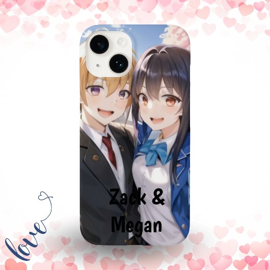 Anime Romantisch paar - Studenten Selfie Personali Case-Mate iPhone Case