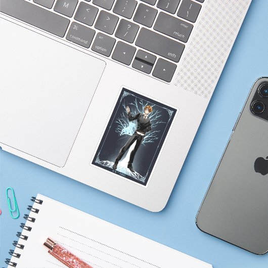 Anime Ron Weasley's Jack Russell Terrier Patronus Sticker (Laptop met iPhone)