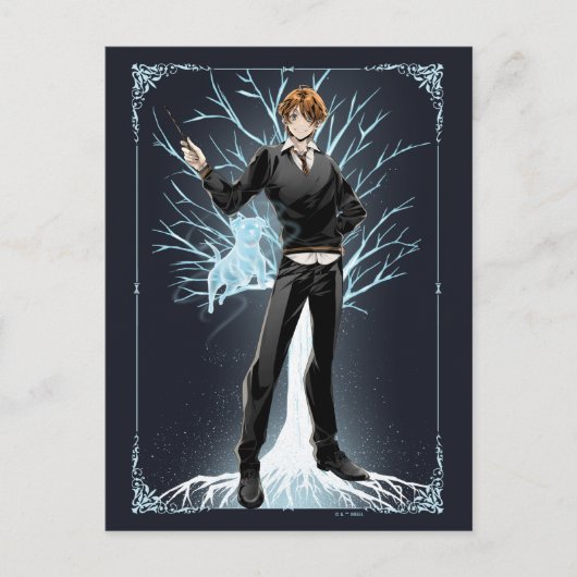 Anime Ron Wemel's Jack Russell Terrier Patronus Briefkaart (Voorkant)