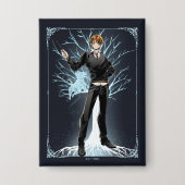 Anime Ron Wemel's Jack Russell Terrier Patronus Button (Voorkant)