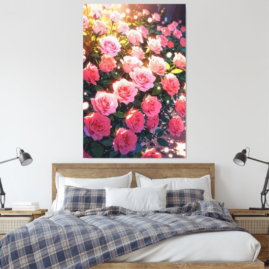 Anime rozen Uitgerekt Canvas (Insitu (Slaapkamer))