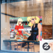 Anime Ruitstickers Raamsticker (Cafe Raam)