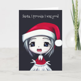 Anime Sad Girl Funny kerstgroet Feestdagen Kaart