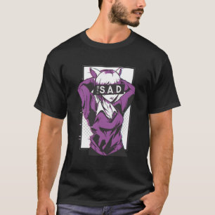 Anime Sad Meisje Club Illustratie - Japanse Vrouw T-shirt