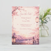Anime Sakura Zonsondergang Trouwdromen Kaart (Staand voorkant)