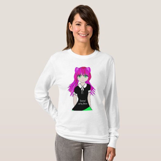 "Anime Sammy"-kunst van het Shirt "Sloane Long Hoe (Voorkant volledig)