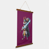 Anime Samurai Eekhoorn Krijger Hangend Wandkleed (Gebogen)
