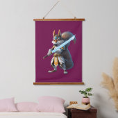 Anime Samurai Eekhoorn Krijger Hangend Wandkleed (Slaapkamer)