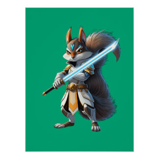 Anime Samurai Eekhoorn Krijger Perfect Poster