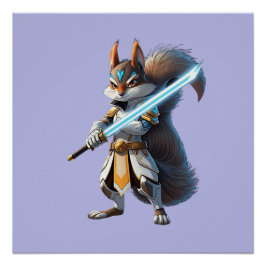 Anime Samurai Eekhoorn Krijger Perfect Poster