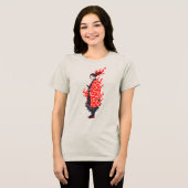 Anime Samurai Fiery Warrior Japanse Anime Tri-Blend Shirt (Voorkant volledig)