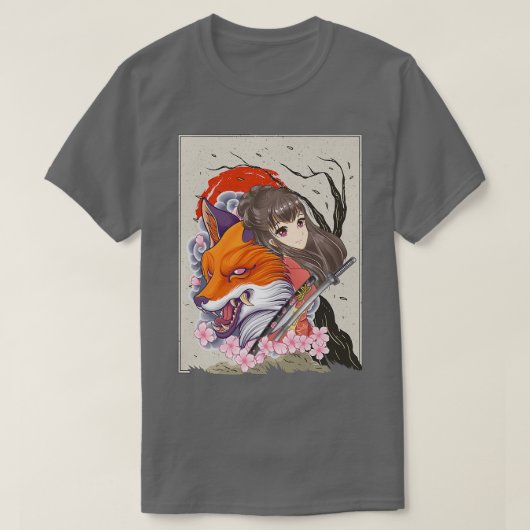 Anime Samurai Fo Otaku Japans meisje T-shirt (Design voorkant)