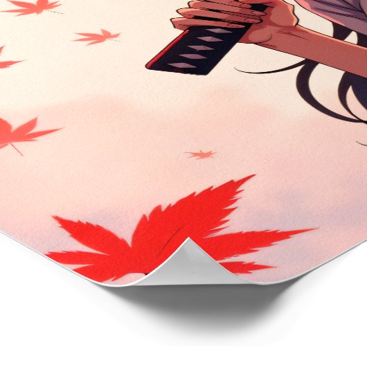 Anime Samurai Meisje Poster (Hoek)