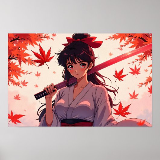 Anime Samurai Meisje Poster (Voorkant)