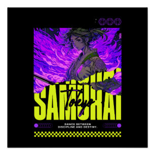 Anime Samurai Meisje Streetwear Perfect Poster