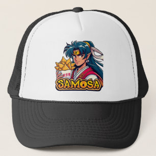 Anime Samurai Samosa Lover Art Trucker Pet