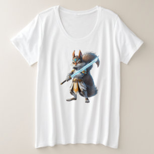Anime Samurai Squirrel Warrior Grote Maat T-shirt