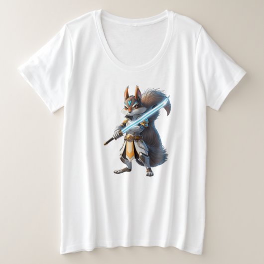 Anime Samurai Squirrel Warrior Grote Maat T-shirt (Design voorkant)