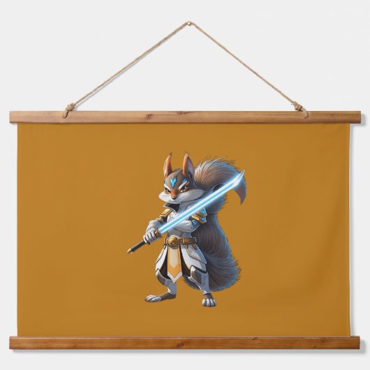 Anime Samurai Squirrel Warrior Hangend Wandkleed (Voorkant)