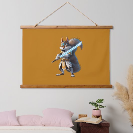 Anime Samurai Squirrel Warrior Hangend Wandkleed (Slaapkamer)