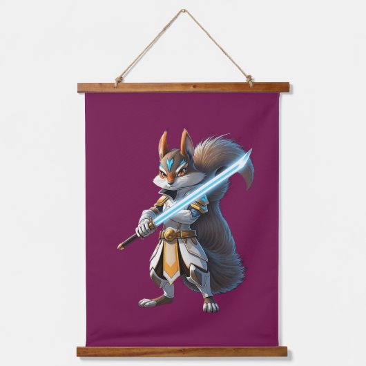 Anime Samurai Squirrel Warrior Hangend Wandkleed (Voorkant)